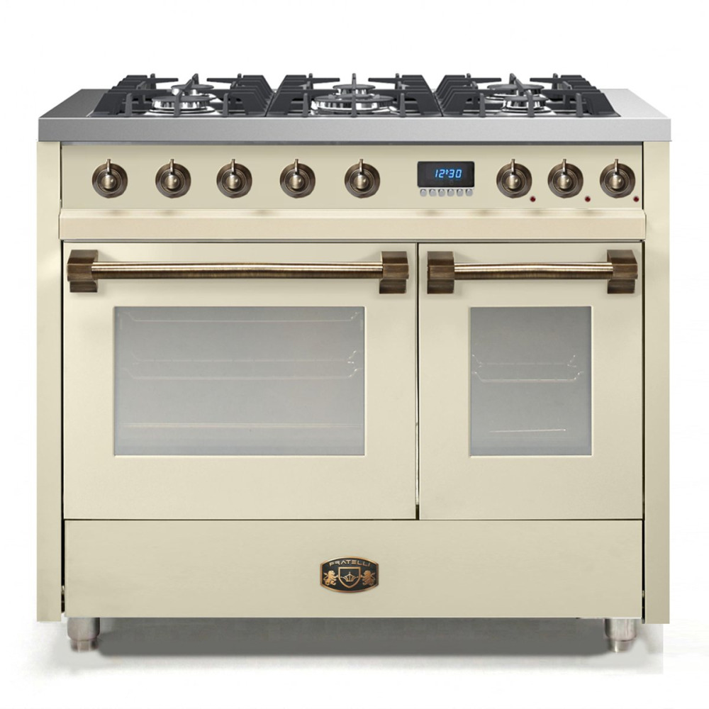 fratelli fro ve999dcr26 product תנור משולב כיריים גז Fratelli FRO-VE999DCR26 ונציה 100 ס"מ גימור ברונזה