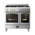 תנור כפול משולב כיריים גז 90 ס"מ Fratelli FRO-VE999DX נירוסטה ברונזה