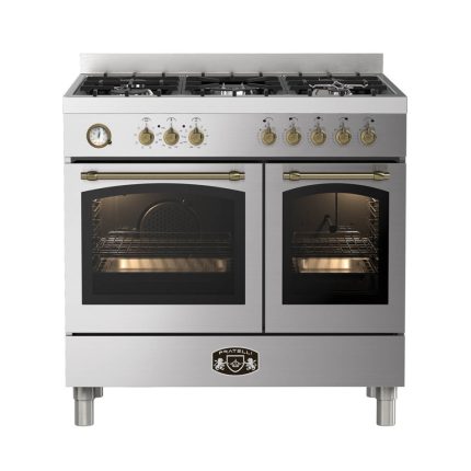 תנור כפול משולב כיריים גז 90 ס"מ Fratelli FRO-VE999DX נירוסטה ברונזה