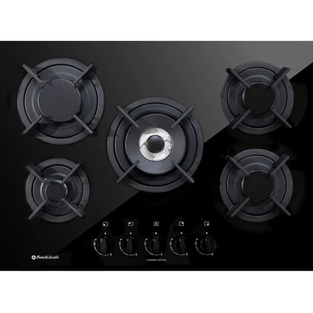 fratelli frs pfc75b product כיריות גז Fratelli FRS-PFC75B קריסטל 5 להבות עם להבת טורבו Ring Triple